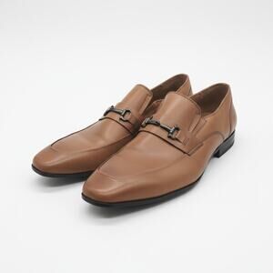 STEVE MADDEN Size 13 Brown Leather Slip On "Mendal" Square Toe Horse Bit Loafer